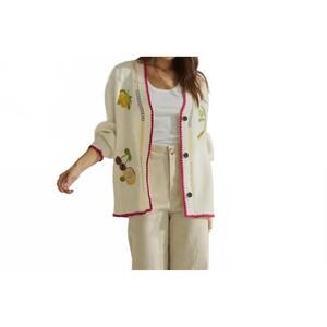 NEW ABLE embroidered cardigan in cream
